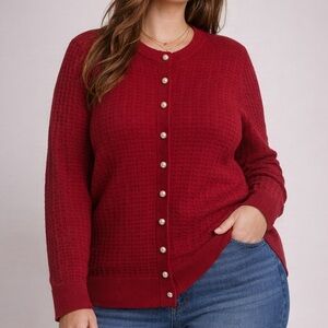 Torrid Deep Red Textured Cardigan